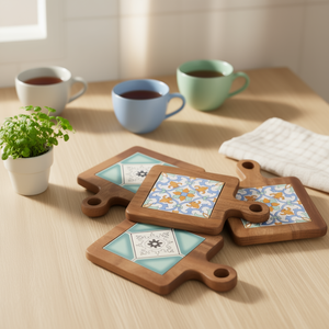Wooden Printed Serving Tray with Handles for Tea Coffee Snacks or Breakfast <b>Kitchen</b> Decor Tray - Product Image 3