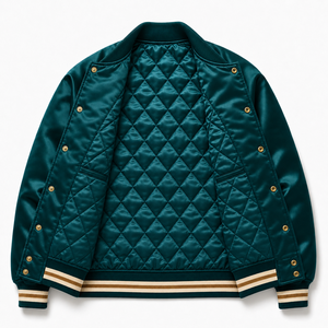 Custom Satin <b>Jacket</b> <b>Mens</b> Wholesale Lightweight Bomber Coat Embroidered Logo Streetwear Manufacturer Supplier - Product Image 3