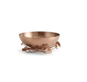 Recién llegado: Tazón de cerámica con borde dorado y soporte de hojas, diseño moderno y lujoso en azul para servir comida. - Product Image 5