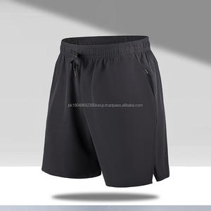 Pantalones cortos de 5 pulgadas con entrepierna para hombre, pantalones cortos de entrenamiento holgados de secado rápido de Color sólido con logotipo personalizado, pantalones cortos atléticos para hombre - Product Image 1