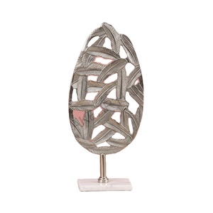 Nouvel arrivage de sculpture d'art en métal nickelé en aluminium fait à la main pour la décoration de la maison exportateur de gros indien décoratif usine - Product Image 1