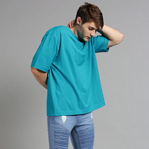 เสื้อยืดโอเวอร์ไซส์ผู้ชายผ้าฝ้าย 100% พิมพ์ลายโลโก้ ไซส์พลัส เสื้อยืดไซส์ใหญ่พิเศษ ทรงหลวม เสื้อยืดผู้ชาย ROCKHINT - Product Image 1