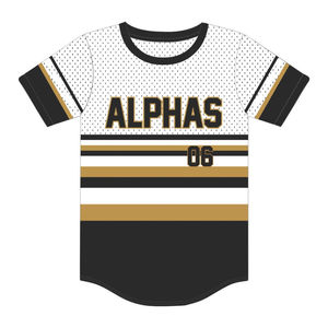 Jersey de Béisbol con Diseño de Rayas APA, 100% Poliéster Malla, Camiseta de la Fraternidad Alpha con Logotipos Bordados Personalizados - Product Image 2