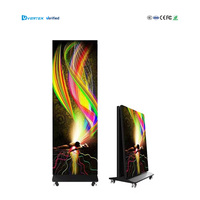 Support d'affichage publicitaire LED d'intérieur P2.0 avec écran vidéo numérique LED 2-en-1 sans soudure 640*1920mm, écran pliable pour affiche LED
