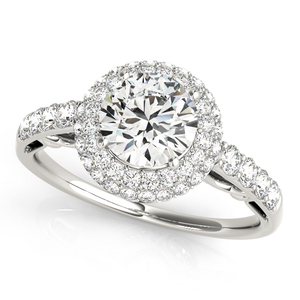 IGI Certified Lab Grown Diamond Halo <b>Split</b> Shank Engagement <b>Ring</b> Rhodium Plated 10K 14K 18K Gold 925 935 Silver Wedding Gift - Product Image 3