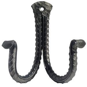 Vintage Wrought Iron <b>Rustic</b> Black Finish Hand Forged 5 Inch Wall Mounted Hat and Coat Hook - Product Image 4