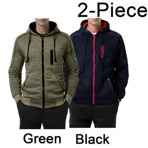 Men's Hoodie <b>Black</b> White Green Red Hooded Color Block Fleece Cool Casual Winter Clothing Hoodies For Men - Product Image 4