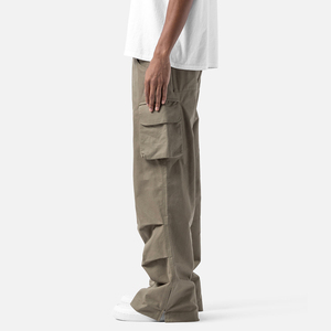 Pantalones Cargo Unisex de Talla Grande, de Tejido Grueso, Pierna Ancha, con Bolsillos, Corte Holgado, Cintura Elástica, para Correr y Uso Casual - Product Image 4