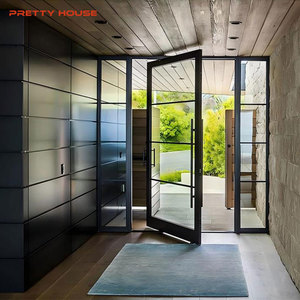 <span class=keywords><strong>Puerta</strong></span> aislante de rotura térmica exterior negra americana Puertas exteriores principales de pivote externo - Product Image 5