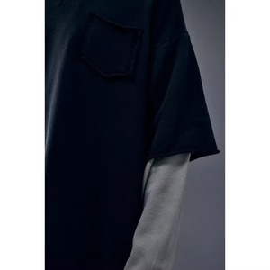 Oversize Double <b>Layer</b> T-Shirt Custom Print Knit <b>Top</b> 100% Cotton Quick Dry & Breathable for Men - Product Image 4