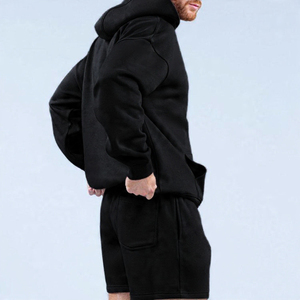 Ensemble de survêtement d'hiver de qualité supérieure pour homme, sweat-shirt et short surdimensionnés, vêtements de sport décontractés confortables, tissu polaire respirant - Product Image 3