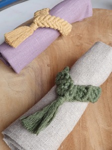 Anillo de Servilleta de Macramé de Estilo Único, Hecho a Mano con Cuerda de Algodón, Perfecto para Decoración de Mesa de Cocina y Estilo Rústico - Product Image 2