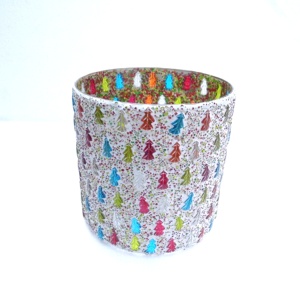 Tarro de vela vacío estilo cónico hecho a mano para decoración del hogar tarro de vela votiva atractivo colorido para Navidad - Product Image 1