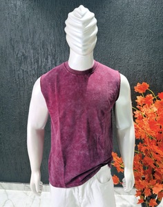 Camiseta sin mangas para hombre, chaleco de gimnasio, azul, algodón lavado, para fitness, entrenamiento, camiseta muscular, ropa deportiva, fabricante OEM - Product Image 2
