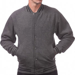 Veste universitaire personnalisée pour homme, col montant, broderie et patch chenille sur le devant, disponible en gros et en version OEM - Product Image 6
