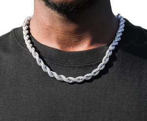 18K Gold Plated <b>Iced</b> <b>Out</b> Twist <b>Chain</b> Necklace Zircon Inlay Hip Hop Link for Men Women Daily Party Wear Gift - Product Image 4