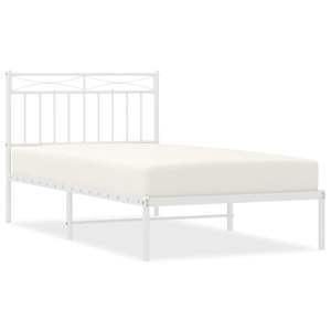 Base de Cama Doble Moderna de Acero Blanco, Diseño Rectangular Moderno, Cama de Metal - Product Image 2