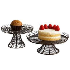 Wire Cake Stand With Spiral Base Single Tier <b>Storage</b> Basket For Kitchen Tableware Minimalist Design Standing Type - Product Image 3
