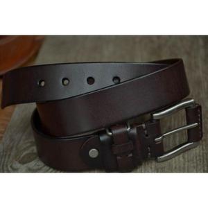 Ceintures pour hommes antiques en cuir véritable à 100 %, logo personnalisé gravé, boucle en acier, ceinture formelle élégante, fabriquée en Inde - Product Image 2