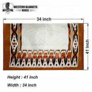 Manta de sillín de equitación de Rancho de lana occidental personalizada, almohadilla de espectáculo de doma contorneada, ropa de espectáculo personalizada occidental de cuero de algodón - Product Image 2