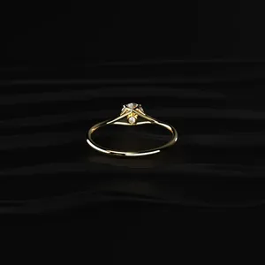 Round Diamond <b>Split</b> Shank <b>Ring</b> Side Stones White Golden <b>Ring</b> VS Clarity Buy Direct From Indian Trusted Supplier - Product Image 5