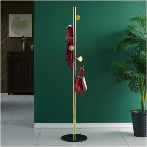Modern design gold plated metal coat <b>stand</b> with marble base luxury entryway customized options - Product Image 5