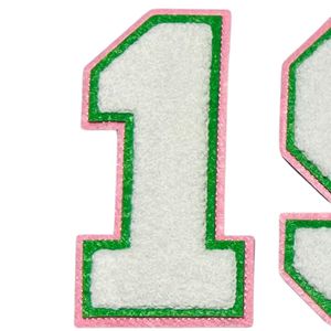Parche de Chenilla 1908 Verde Rosa Estilo Universitario, Aplique Bordado con Letras, Accesorio de Moda para Ropa, Decoración para Chaqueta - Product Image 6