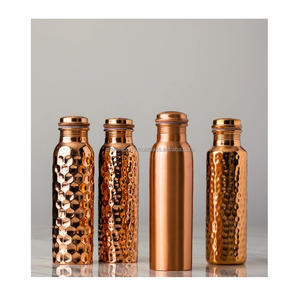 Ayurvedic Eco-Friendly Copper Water Bottle with Tight Seal Cap Boiling Water Safe for Healthy Daily Hydration <b>at</b> <b>Home</b> and <b>Work</b> - Product Image 3