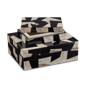 Caja de Joyería Rectangular Ligera de Madera Estilo Americano Hecha a Mano en India con Dimensiones de 21x14x8cm y Capacidad de 3-6L - Product Image 1