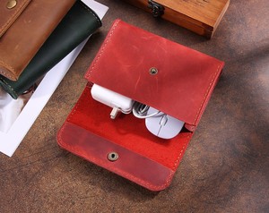 Eco Friendly Leather <b>Cable</b> Organizer Sustainable Cord Holder Wire Management Travel Tech Pouch Factory Wholesale LCO-0024 - Product Image 4