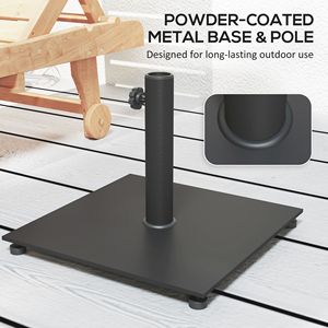 Base per Ombrellone da Giardino Quadrata Rinforzata 29 Libbre, Supporto in Metallo con Piedini Regolabili, per Ombrelloni da 3m - Product Image 5