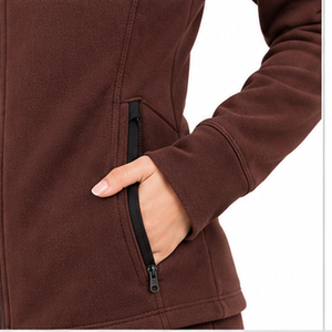 Conjunto Deportivo de Forro Polar para Mujer, Chaqueta con Cierre Frontal y Pantalones de Pierna Ancha, Ropa Casual Cómoda para el Día a Día, Venta al Por Mayor Personalizada - Product Image 5