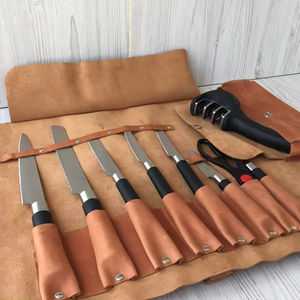 Sac de rangement pour couteaux en cuir véritable de luxe, résistant aux odeurs, durable, pour les professionnels de la cuisine, LSKR-0113 - Product Image 1