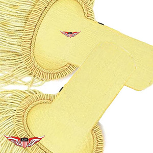 Epaulettes de hombro con flecos de Mylar y alambre de color amarillo claro, ecológicos, estilo vintage, con borlas. - Product Image 4