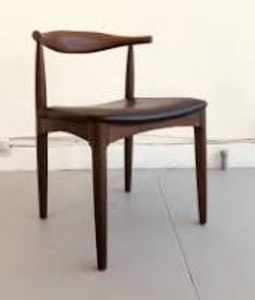 Midcentury Modern <b>Wood</b> Dining <b>Chair</b> Leather Upholstery Cooling Backrest for Home <b>Kitchen</b> School Bathroom Park Use-Contemporary - Product Image 3