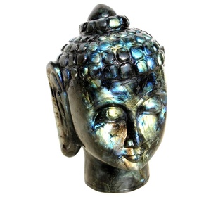 Figurine de tête de bouddha Zen Labradorite, Sculpture de pierres précieuses, fabriquée en inde, Statue artisanale - Product Image 4
