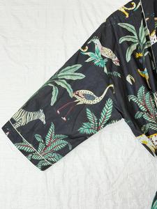 Robe Kimono en Coton Imprimé Jungle, Peignoir Léger, Imprimé Bloc, Style Bohème, Tenue d'Été, Robe de Plage et de Spa, Unisexe - Product Image 4