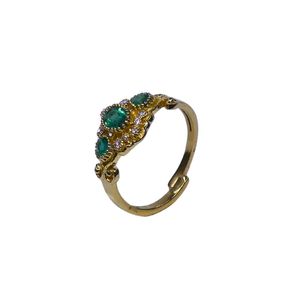Bague classique pour femme en argent sterling 925 plaqué or avec pierres précieuses Tanzanite et Topaze blanche, idéale pour les mariages - Product Image 1