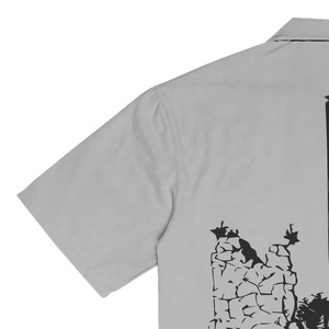 Vente en gros de chemise décontractée à manches courtes pour hommes printemps et été 100% pur coton imprimé Design coupe surdimensionnée - Product Image 3