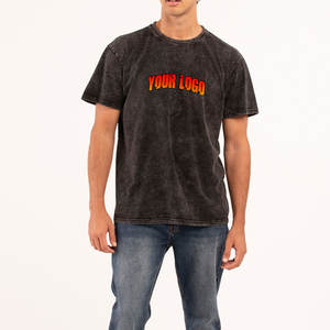 เสื้อยืดโอเวอร์ไซส์ทรงบ็อกซี่ สตรีทแวร์ ผ้าฝ้าย 285 กรัม ฟอกสีซีดแบบซันเฟด ตัดต่อผ้าด้านหน้าและด้านหลัง ลุคย้อนยุค พิมพ์โลโก้ตามสั่งสำหรับผู้ชาย - Product Image 3