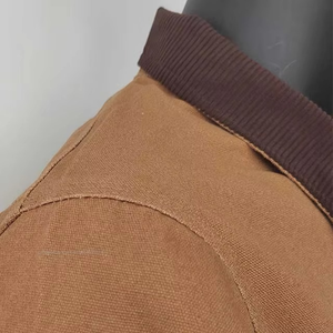 Chaleco de trabajo sin mangas para hombre, transpirable, personalizado, con forro acolchado de invierno, estilo cargo, de lona tejida lavada, para uso urbano - Product Image 5