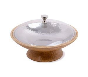 Juego de Tazones Metálicos de Diseño Moderno con Soporte de Madera, Aptos para Lavavajillas, para Servir Alimentos, Vajilla para Cocina y Mesa - Product Image 5