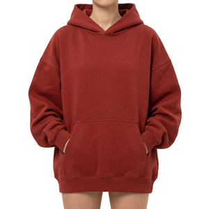 Hoodie oversize en molleton de coton 320 GSM personnalisé pour femmes, idéal pour les collections de marques streetwear et de vêtements décontractés. - Product Image 2
