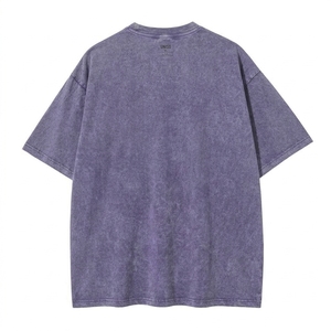 เสื้อยืดผู้ชายสไตล์วินเทจฟอกสีทรงโอเวอร์ไซส์ คุณภาพพรีเมียม แฟชั่นลำลอง แขนสั้น - Product Image 3