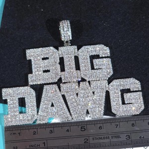 จี้สร้อยคอ Big Dawg ประดับคริสตัลและเพชรเทียม สไตล์ฮิปฮอปสำหรับผู้ชาย พร้อมสร้อยเงินแท้ 925 - Product Image 5