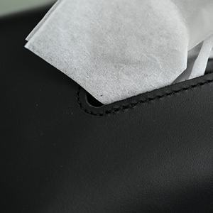 Boîte à mouchoirs en cuir véritable haut de gamme, anti-odeur, simple et décontractée, faite à la main, avec bouton décoratif premium - Product Image 5