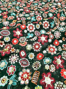 SQ embroidery fabric sequin fabric embroidered kaftan fabric embroidery abaya fabric lace fabric boutique fashion wholesale bulk - Product Image 3