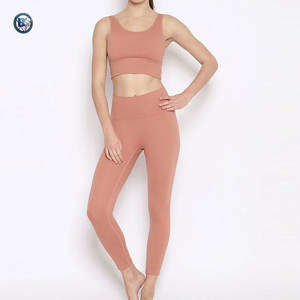 Leggings de cintura alta con tela transpirable y flexible, con sujetador deportivo para gimnasio, entrenamiento, ejercicio y yoga. - Product Image 1