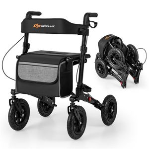 Andador con Ruedas Plegable y Altura Ajustable, Soporta 139 kg, con Neumáticos Todoterreno de 9 Pulgadas y Marco Ancho de Aluminio - Product Image 1