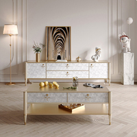 Meubles de salon personnalisés, meuble TV modulaire en bois, meuble TV moderne de luxe avec ensemble de table basse